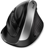 MOUSE Genius Ergo 8259S, PC sau NB, wireless 2.4GHz, optic, 1600 dpi, ergonomic, butoane/scroll 6/1, acumulator, buton Copilot, argintiu, 4710268260394