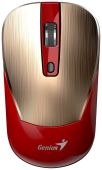 MOUSE Genius NX-7125, PC sau NB, wireless, 2.4G, BlueEye, 1200 dpi, butoane/scroll 3/1, auriu/rosu
