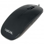 MOUSE Logilink, PC sau NB, cu fir, USB, optic, 1000 dpi, butoane/scroll 3/1 negru