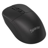 MOUSE Spacer, PC sau NB, wireless, 2.4GHz + Bluetooth 5.2, optic, max.1600 dpi, butoane/scroll 4/1,buton ON/OFF, click silentios S/D, negru,baterie AAx1 inclusa
