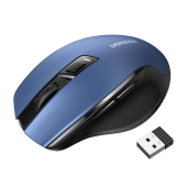 MOUSE Ugreen, MU006 PC sau NB, wireless 2.4GHz, optic, 5/1 butoane/scroll, 4000 dpi, albastru - 6941876210640