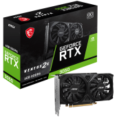 MSI Video Card Nvidia GeForce RTX 3050 VENTUS 2X E 6G OC, 6GB GDDR6, 96bit, Boost: 1492 MHz, PCIe 4.0, 1x DP 1.4a, 2xHDMI 2.1a, RAY TRACING, Dual Fan, 300W, 3Y