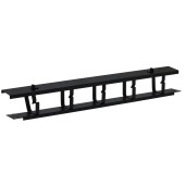 PANOU gestionare cabluri SPACER, tip masca orizontala cu capac, 5 console metalice, 19 inch, 1U, negru