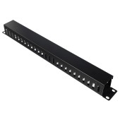 PANOU gestionare cabluri SPACER, tip masca orizontala perforata, 19 inch, 1U, 1mm, negru