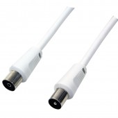 PATCH CORD COAXIAL LOGILINK, RG59, 1.5m, male to female, alb