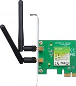 PLACA RETEA TP-LINK , intern wireless 2.4 GHz, PCI-E, port, 300 Mbps, antena externa detasabila x 2
