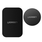 PLACUTE METALICE Ugreen, LP123, pentru prindere magnetica a smartphone-urilor, pachetul contine 1 buc rotunda + 1 buc dreptunghiulara, negru - 6957303864102