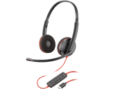 Poly Blackwire 3220 Stereo USB-C Headset +USB-C/A Adapter