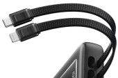 POWER BANK Anker 10.000 mAh, 30W cablu USB-C si Lightining atasate, 217g, negru,  - 194644295974
