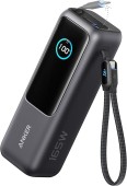 POWER BANK Anker 25.000 mAh, 165W 2 x cablu USB-C incorporat, 3 x USB-C, 1 x USB-A, afisaj LED, 595g, gri,  - 0194644288679