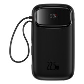 POWER BANK Baseus EnerFill FC31, 20000mAh, 22.5W, display, 1 x USB, cablu integrat USB Type-C si Iphone Lightning, negru,  - 6932172691196
