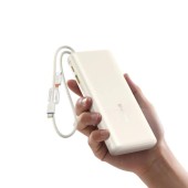 POWER BANK Baseus EnerFill FC41, display, cablu integrat retractabil 2 x USB Type-C, capacitate 20000mAh 100W, alb  - 6942521201815
