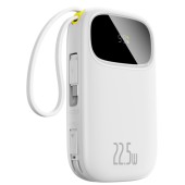 POWER BANK Baseus Qpow3, 10000mAh, 22.5W, 1 x USB, cablu integrat USB Type-C, cablu integrat Iphone Lightning, alb,  - 6932172691202