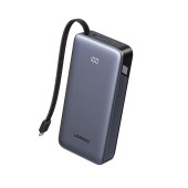 POWER BANK Ugreen PB536, 20000mAh, 45W PD3.0 , 1 x USB, 1 x USB Type-C, 1 x USB Type-C cablu integrat, display, gri