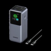 POWER BANK Ugreen PB721, 20000mAh, PD 3.0 + QC 3.0 130W, 1 x USB; 2 x USB Type-C, digital display pt. status baterie, total 3A, gri, - 6941876242924