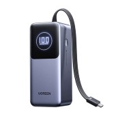 POWER BANK Ugreen PB723, 20000mAh, 130W PD3.0, 1 x USB, 1 x USB Type-C, 1 x USB Type-C integrat, display, gri