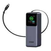 POWER BANK Ugreen PB726, 20000mAh, 165W PD3.0 , 1 x USB, 2 x USB Type-C, 1 x USB Type-C cablu integrat, display, gri