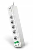 PRELUNGITOR APC, Schuko x 5, conectare prin Schuko, USB x 2, cablu 2 m, 10 A, protectie supratensiune, alb