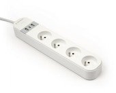 PRELUNGITOR GEMBIRD, Schuko x 4, WiFi, conectare prin Schuko French, cablu 1.5 m, 16 A, 3680W, 2xUSB-A, 1xUSB-C 12W, compatibil Tuya, alb