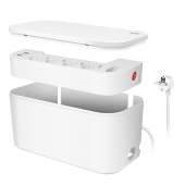 PRELUNGITOR LOGILINK, Schuko x 5, conectare prin Schuko, cutie management cabluri, 16 A, 2xUSB-A, 1xUSB-C, protectie IP20, alb