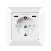 PRIZA LOGILINK, pentru perete, Schuko x 1, 2xUSB-C PD 25W , 230V AC, 50 Hz, 16A, protectie IP20, adancime 29.5mm, alb