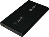RACK extern LOGILINK, pt HDD/SSD, 2.5 inch, S-ATA, interfata PC USB 2.0, aluminiu, negru