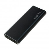RACK extern LOGILINK, pt. SSD, M.2, M.2 S-ATA NGFF, interfata PC USB 3.2, aluminiu, negru
