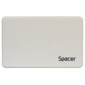 RACK extern SPACER, pt HDD/SSD, 2.5 inch, S-ATA, interfata PC USB 3.0, Husa piele sintetitca, plastic, Alb