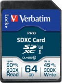 SD CARD VERBATIM SDXC 64GB PRO UHS-I