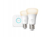 SET 2 becuri smart LED Philips, soclu E27, putere 10W, forma clasic, lumina alb, alimentare 220 - 240 V