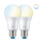 SET 2 becuri smart LED Philips, soclu E27, putere 8W, forma clasic, lumina toate nuantele de alb, alimentare 220 - 240 V