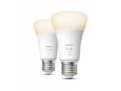 SET 2 becuri smart LED Philips, soclu E27, putere 9W, forma oval, lumina alb calda, alb rece, alimentare 220 - 240 V