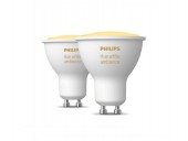 SET 2 becuri smart LED Philips, soclu GU10, putere 5W, forma spot, lumina alb, alimentare 220 - 240 V