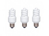 SET 3 becuri fluorescent Panasonic, soclu E27, putere 13W, forma spirala, lumina alb calda, alimentare 220 - 240 V