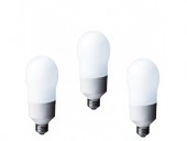 SET 3 becuri fluorescent Panasonic, soclu E27, putere 24W, forma oval, lumina alb rece, alimentare 220 - 240 V