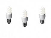 SET 3 becuri fluorescent Panasonic, soclu E27, putere 8W, forma spirala, lumina alb rece, alimentare 220 - 240 V