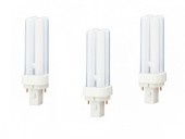 SET 3 becuri fluorescent Panasonic, soclu G24D-1, putere 10W, forma liniar, lumina alb rece, alimentare 220 - 240 V