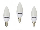 SET 3 becuri LED Panasonic, soclu E14, putere 3.5W, forma lumanare, lumina alb calda, alimentare 220 - 240 V