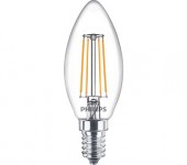 SET 3 becuri LED Philips, soclu E14, putere 4.7W, forma lumanare, lumina alb calda, alimentare 220 - 240 V