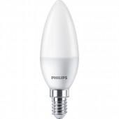 SET 3 becuri LED Philips, soclu E14, putere 5W, forma lumanare, lumina alb calda, alimentare 220 - 240 V