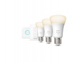 SET 3 becuri smart LED Philips, soclu E27, putere 9.5W, forma clasic, lumina alb calda, alimentare 220 - 240 V
