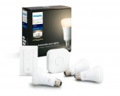 SET 3 KIT smart LED Philips, soclu E27, putere 9W, forma clasic, lumina alb calda, alimentare 220 - 240 V