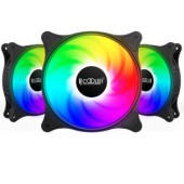 Set 3 ventilatoare PCCooler FX120, 120mm, 1200 RPM, FDB bearing, 31.68 cfm, ARGB, negru