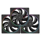 Set 3 ventilatoare Thermalright TL-S12, 120mm, 1500 RPM, S-FDB Bearing, 47.6 CFM, LED ARGB, 4pin PWM, negru