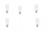 SET 5 becuri fluorescent Panasonic, soclu E27, putere 14W, forma spirala, lumina alb calda, alimentare 220 - 240 V