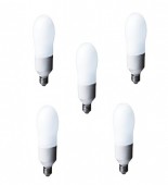 SET 5 becuri fluorescent Panasonic, soclu E27, putere 24W, forma oval, lumina alb calda, alimentare 220 - 240 V