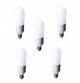 SET 5 becuri fluorescent Panasonic, soclu E27, putere 24W, forma oval, lumina alb rece, alimentare 220 - 240 V