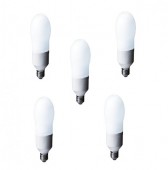 SET 5 becuri fluorescent Panasonic, soclu E27, putere 24W, forma spirala, lumina alb calda, alimentare 220 - 240 V
