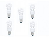 SET 5 becuri fluorescent Panasonic, soclu E27, putere 8W, forma spirala, lumina alb calda, alimentare 220 - 240 V