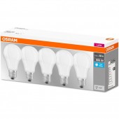 SET 5 becuri LED Osram, soclu E27, putere 8.5W, forma clasic, lumina alb, alimentare 220 - 240 V